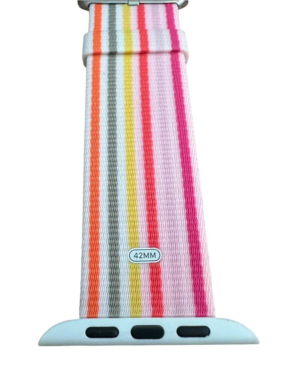 NWOB Apple Pink Stripe Woven Nylon Watch Band 42MM 44MM 45MM 49MM